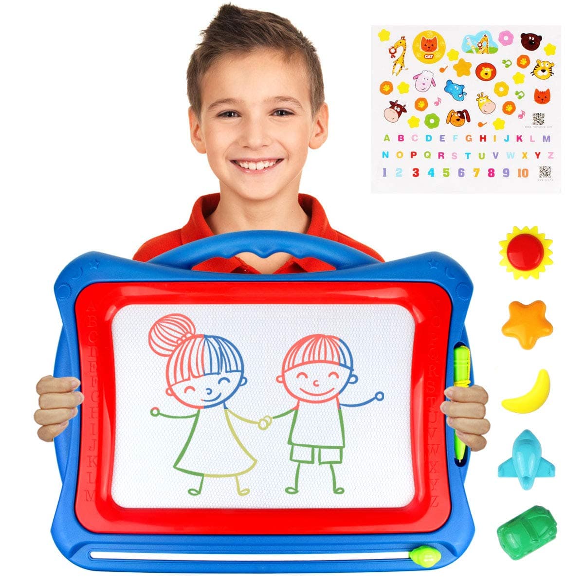 Tomons Magnetic Drawing Board , Doodle Board with Multi-Colors Drawing Screens, Erasable Sketch Writing Pad for Kids Toddler Boy Girl