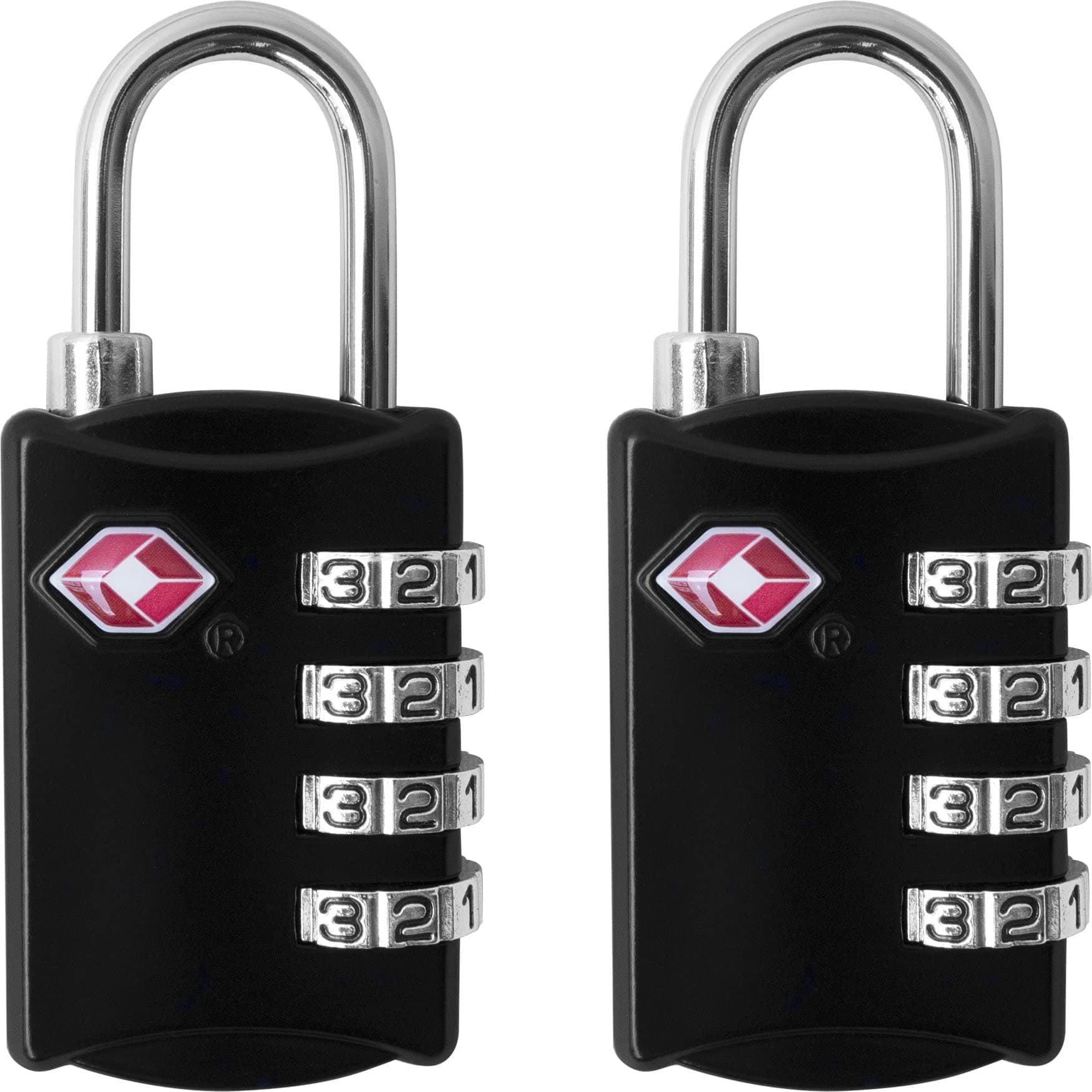 Genericdesired tools 4 Digit Combination Steel Tsa Luggage Lock (black（2PCS))
