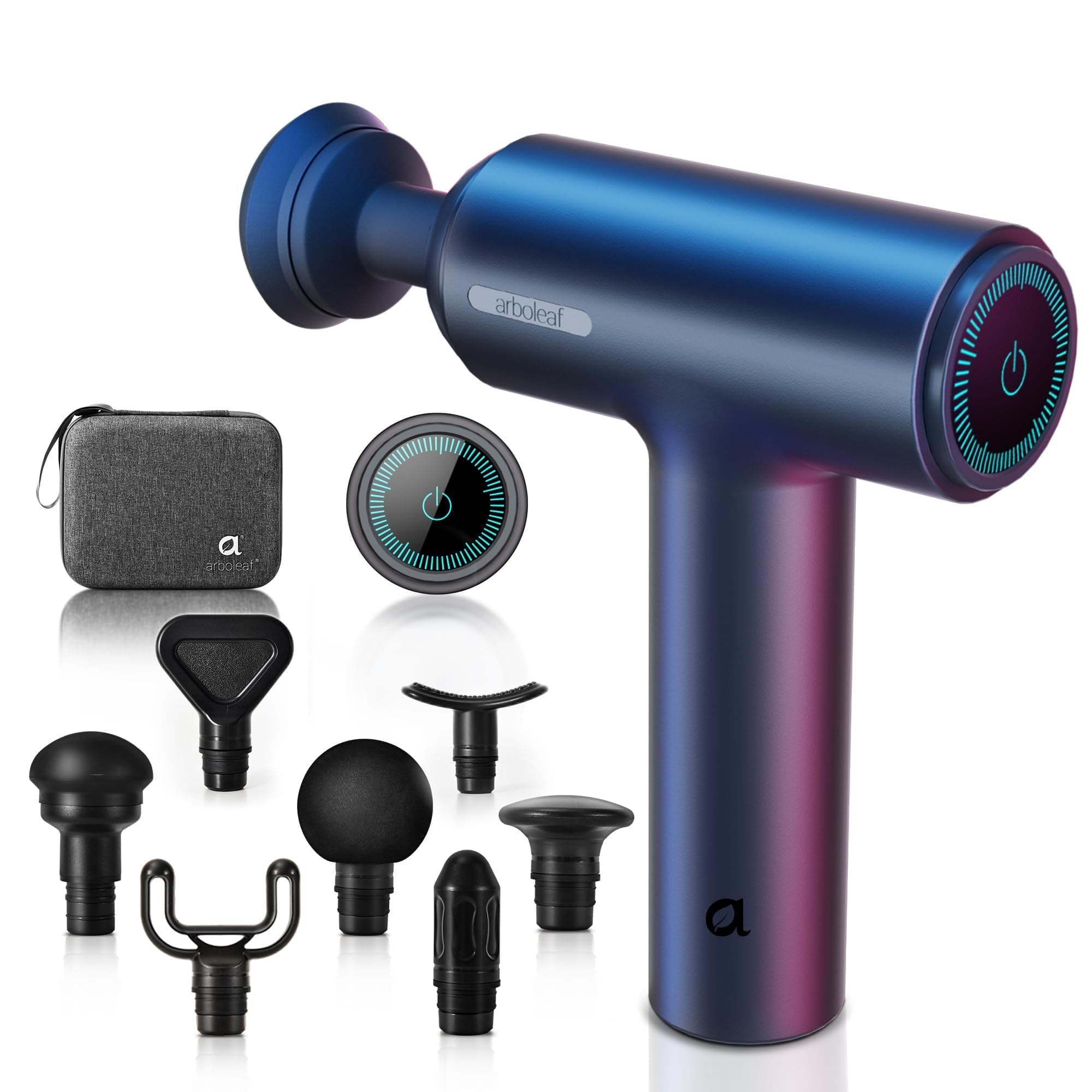 arboleaf Massage Gun deep Tissue, 6 Speeds Powerful Handheld Percussion Muscle Massager Gun with Portable Travel Case for Back, Shoulder, Sore Muscles, Pain Relief for Athletes, Relax, Gifts