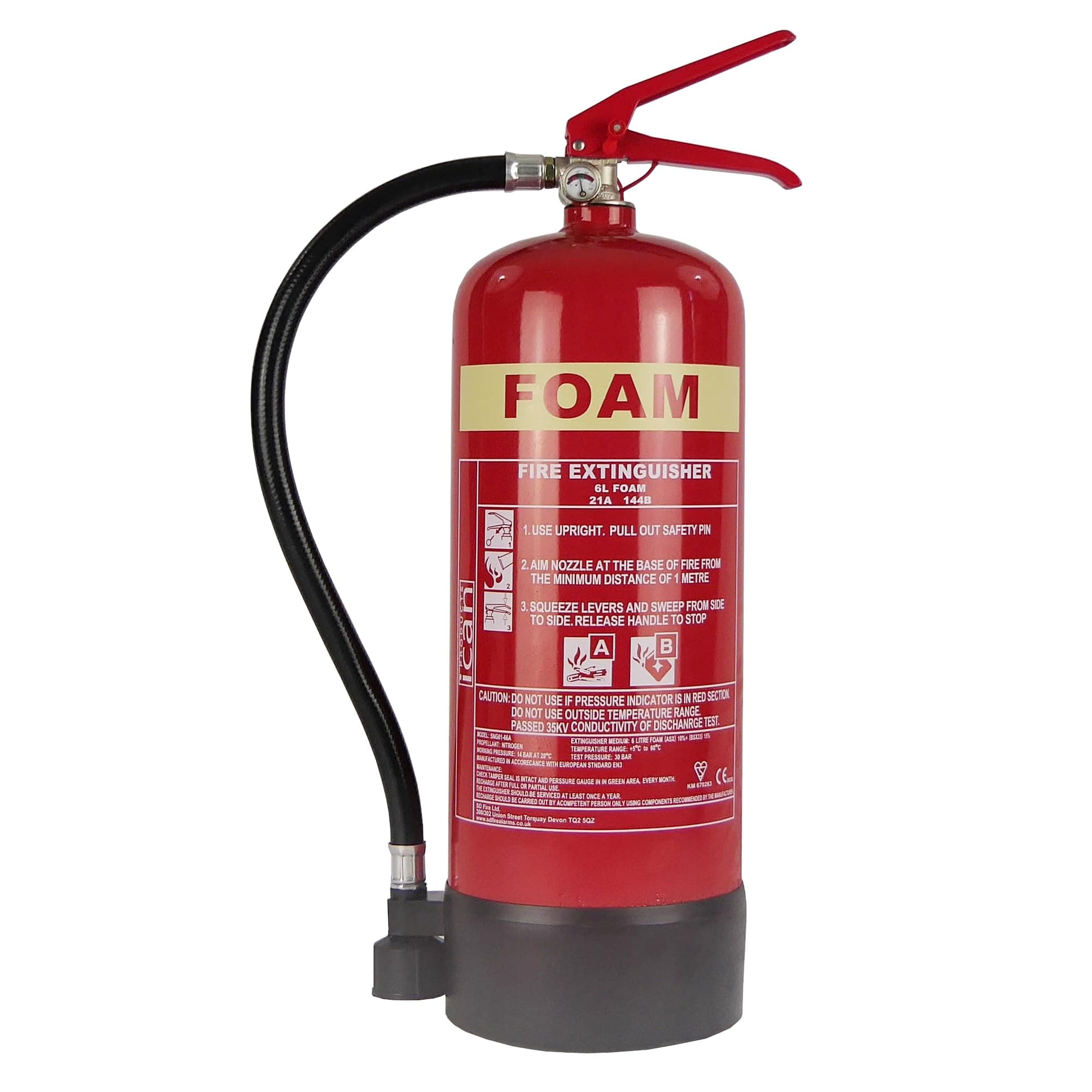iCan 6L Foam Fire Extinguisher - Versatile Fire Safety - AFFF Technology for Various Fires