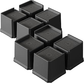 Bed Risers 4 Inch Heavy Duty 8 Pack L-Shaped Bed Furniture Elevators 1,500 lbs Oversized Lifts Up Riser for Sofa and Table