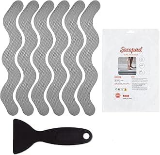 Non-Slip Shower Stickers, 36 Pieces Safety Bathtub Strips, Self Adhesive Stickers with Premium Scraper for Bathtub, Shower Stairs (Grey)