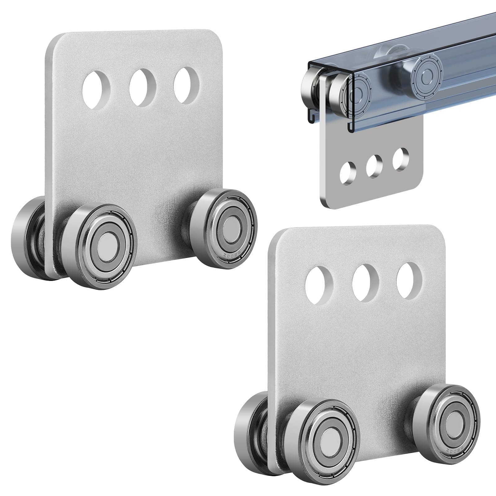 2Pcs 4 Wheel Trolley Assembly Rollers Four Bearing Trolley Assembly for 1-5/8" Wide and All 1-5/8" or Taller Strut Channel