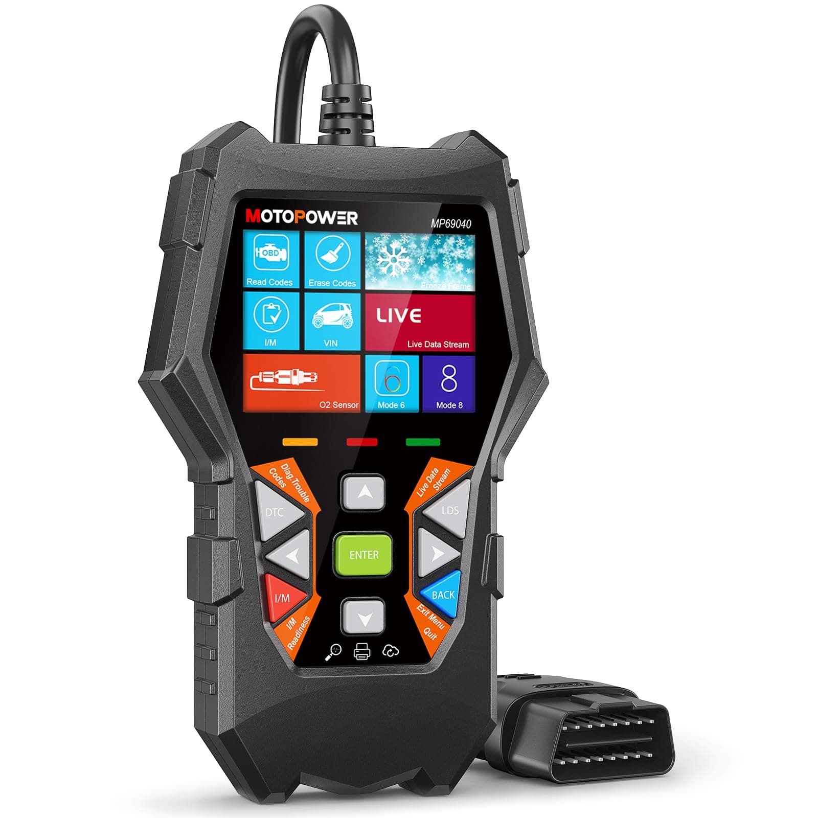 MOTOPOWER MP69040 Car OBD2 Scanner Check Engine Fault Code Reader Diagnostic Scan Tool, Black