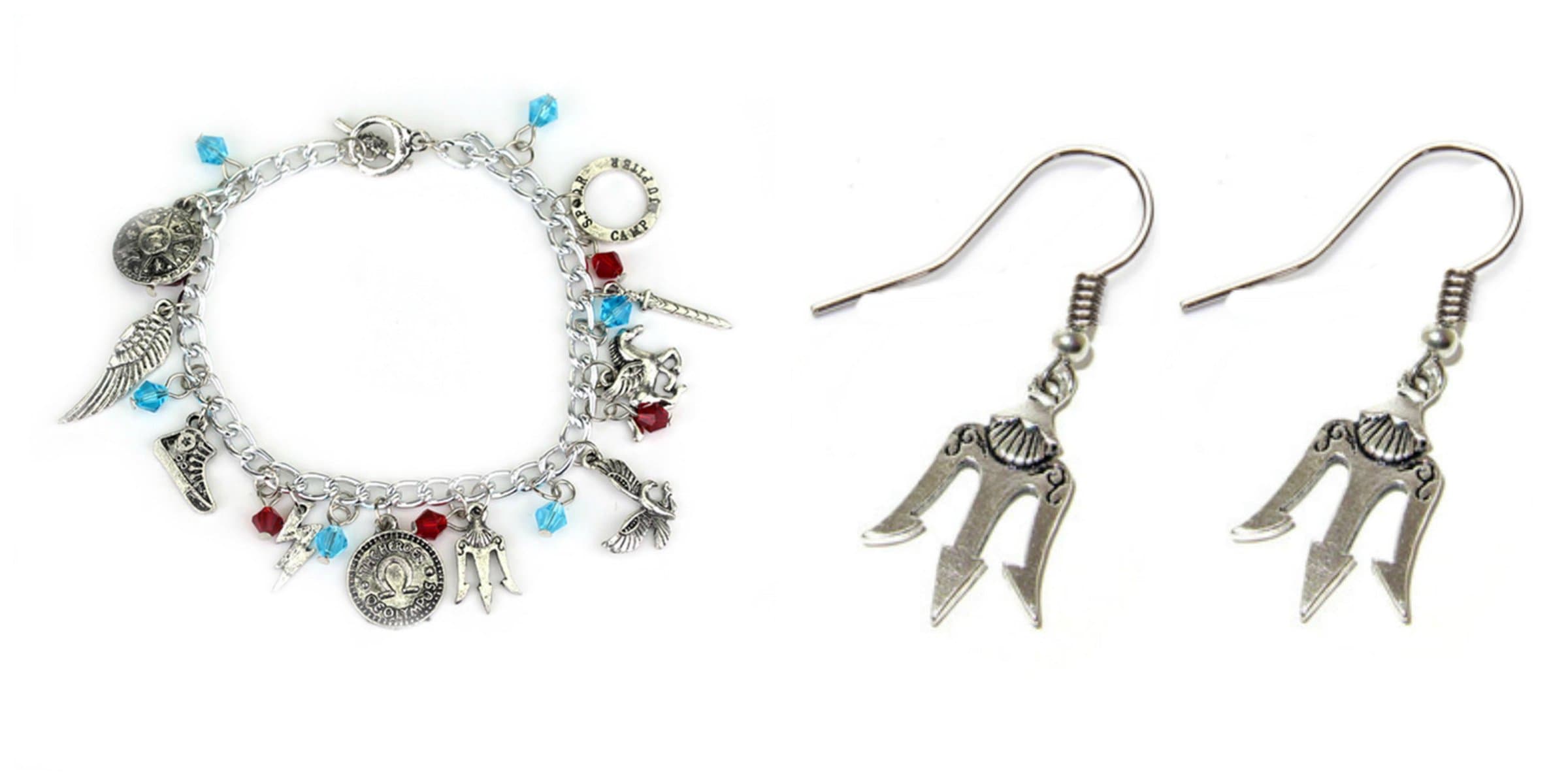 2 Pack Percy Jackson Earrings & Bracelet w/gift box from Outlander