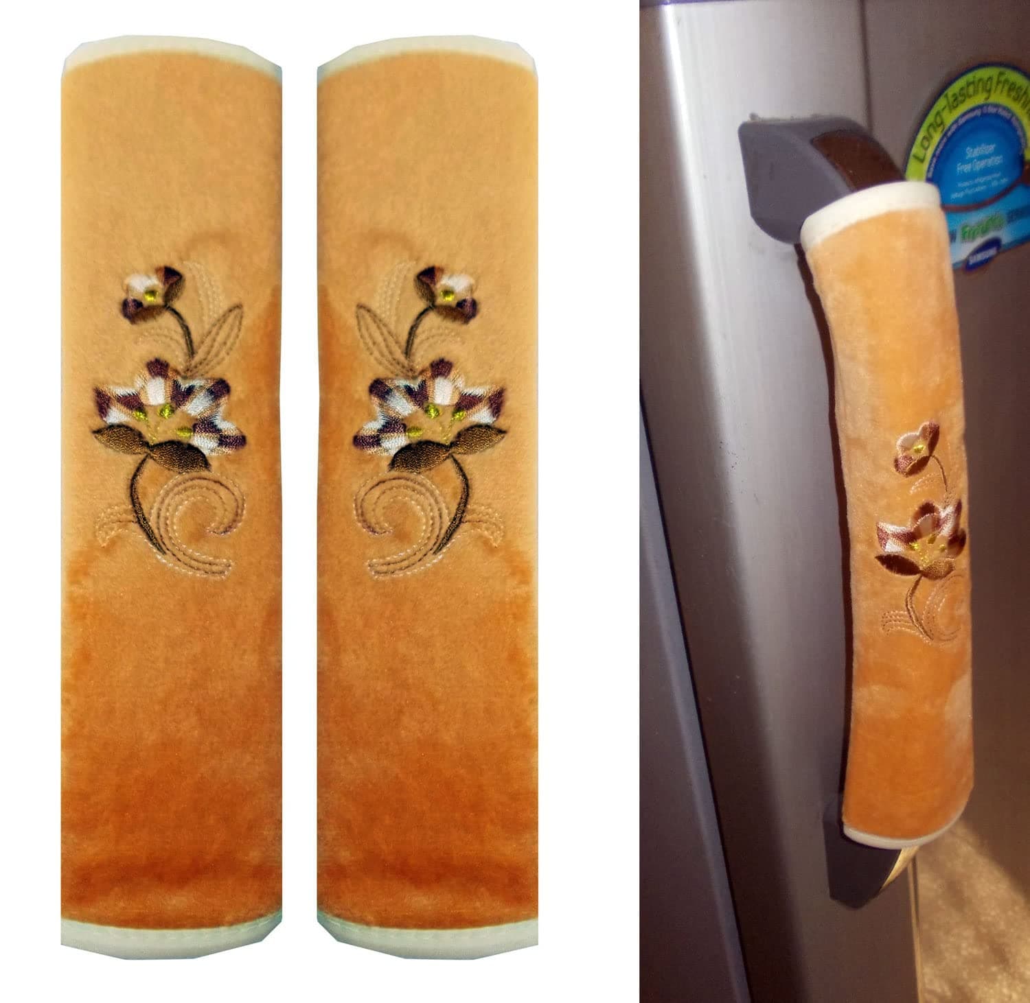 Aj Creations Multipurpose Fridge Handle Cover, Washable Refrigerator Fridge Handle Cover Cases Used for All Brands Single Door Top Door Double Door Safe and Shock Proof with Dirt Free (Multi, 1 Pair)