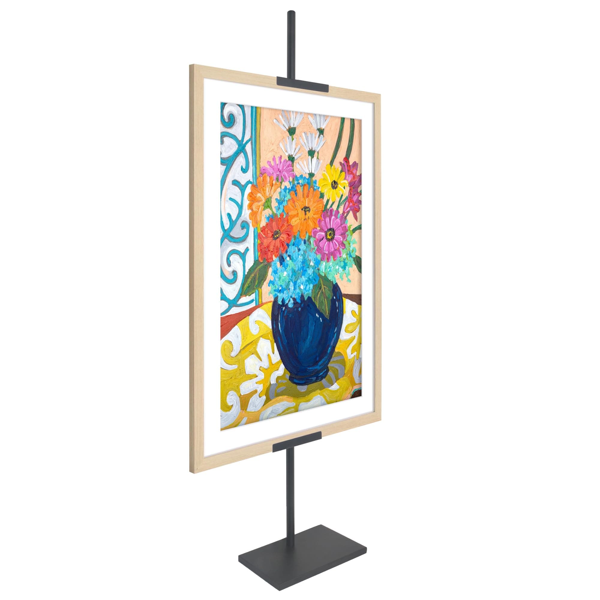 Americanflat Adjustable Tabletop Easel Stand for Picture Frames up to 50" - Ideal Picture Frame Stand to Display Art, Signs, or Photos - Use Easel Stands for Home or Events - Black
