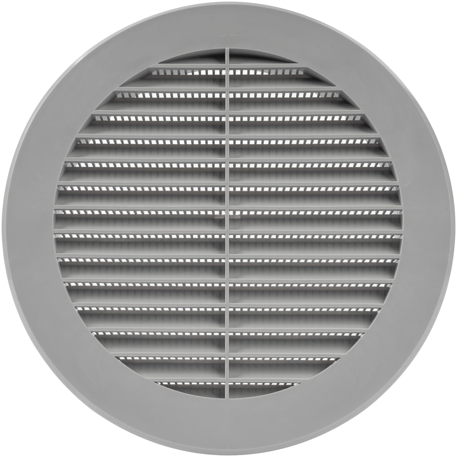 Vent Systems 6'' Inch Grey Soffit Vent Cover - Round Air Vent Louver - Grill Cover - Built-in Insect Screen - HVAC Vents for Bathroom, Home Office, Kitchen - Pack of 1