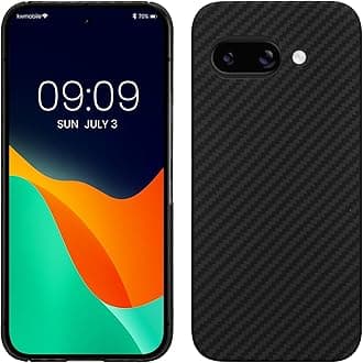 kalibri Aramid Fiber Case Compatible with Google Pixel 9a - Case Super Slim Strong Protective Phone Cover - Black Matte