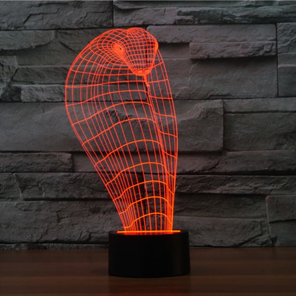 Cobra Snake 3D Night Light Home Decor LED Lamp ,3D Touch Control Illusion Night Light Home Decor Boy Gift