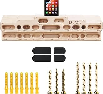 TWO STONES Rock Climbing Fingerboard Door Mounted Training Station as Rock Climbing Hangboard Climbing Pull Up Bar, Rock Climbing Board for Hanging Practice and Finger Strength Training