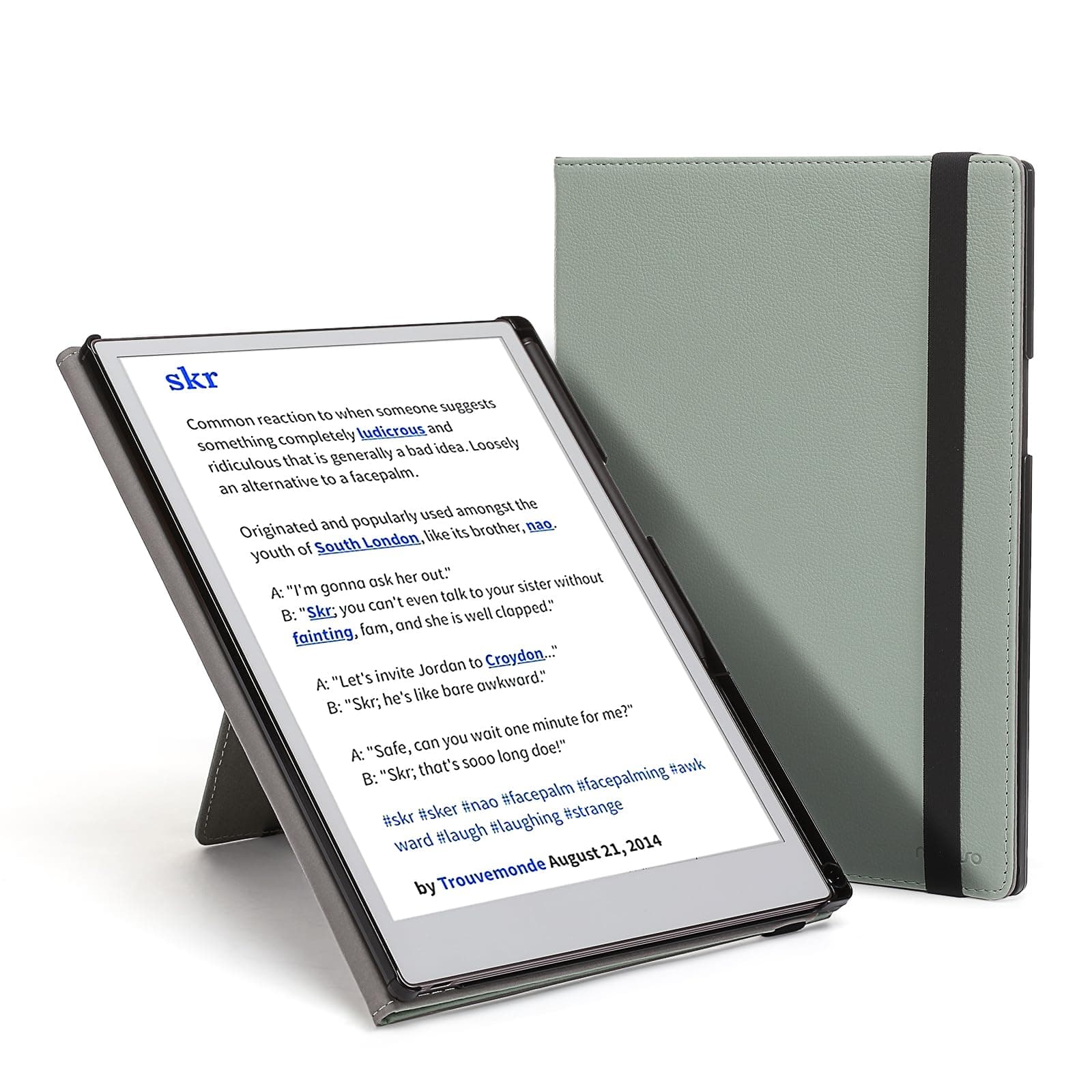 MOSISO for Remarkable Paper Pro Case 2024,Protective Folio Case for Remarkable Paper Pro 11.8 inch with Fold Kickstand&Pen Holder,PU Leather Hard Back Shell Folio Cover with Hand Strap, Antique Green