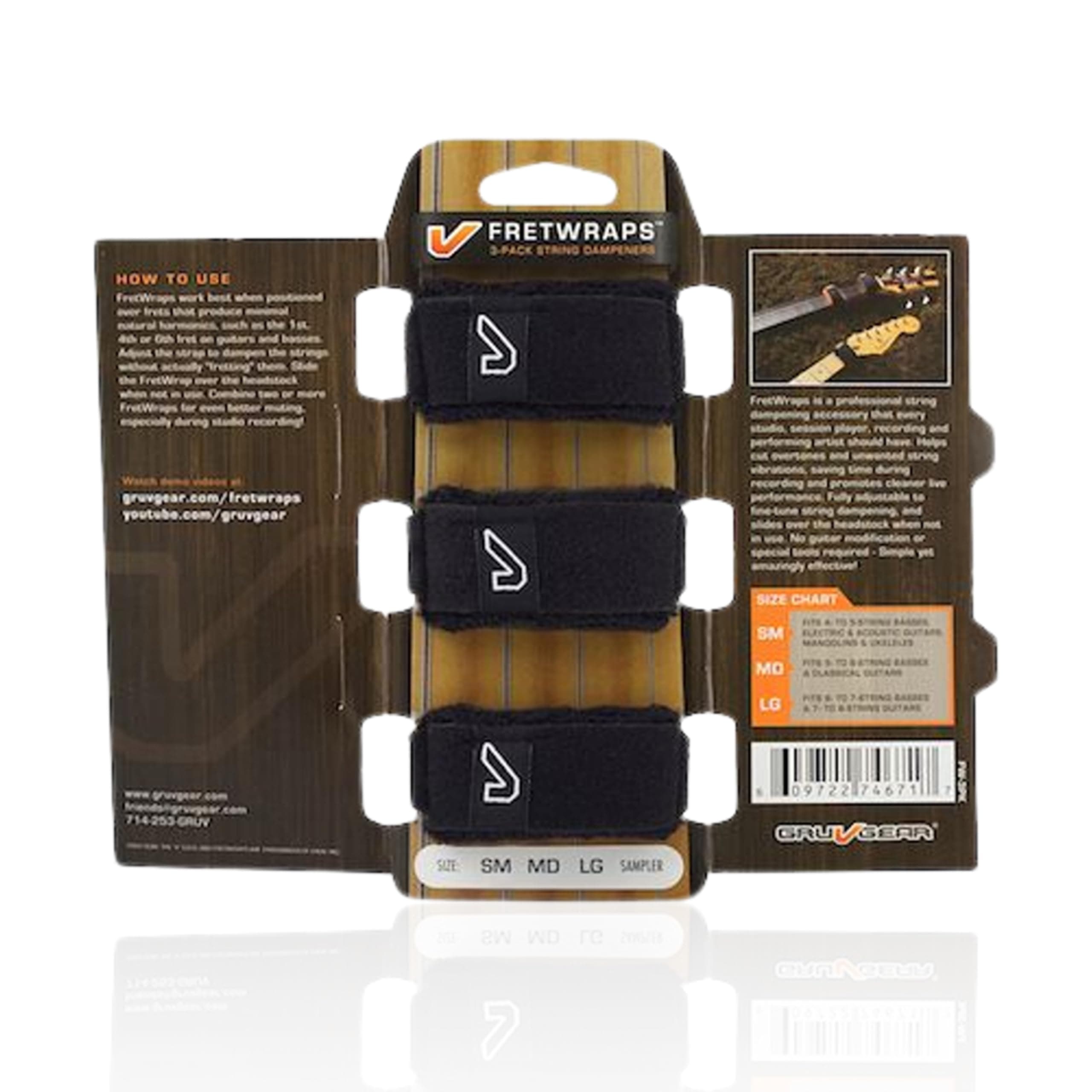 FretWraps 3-Pack String Muters, Medium, Black