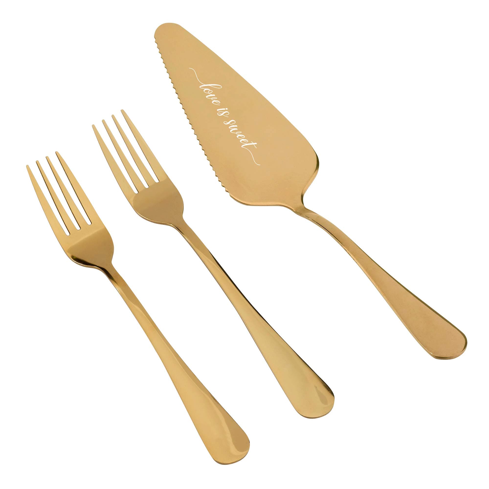 Lillian RoseGold Wedding Cake Server Set, 7.25"