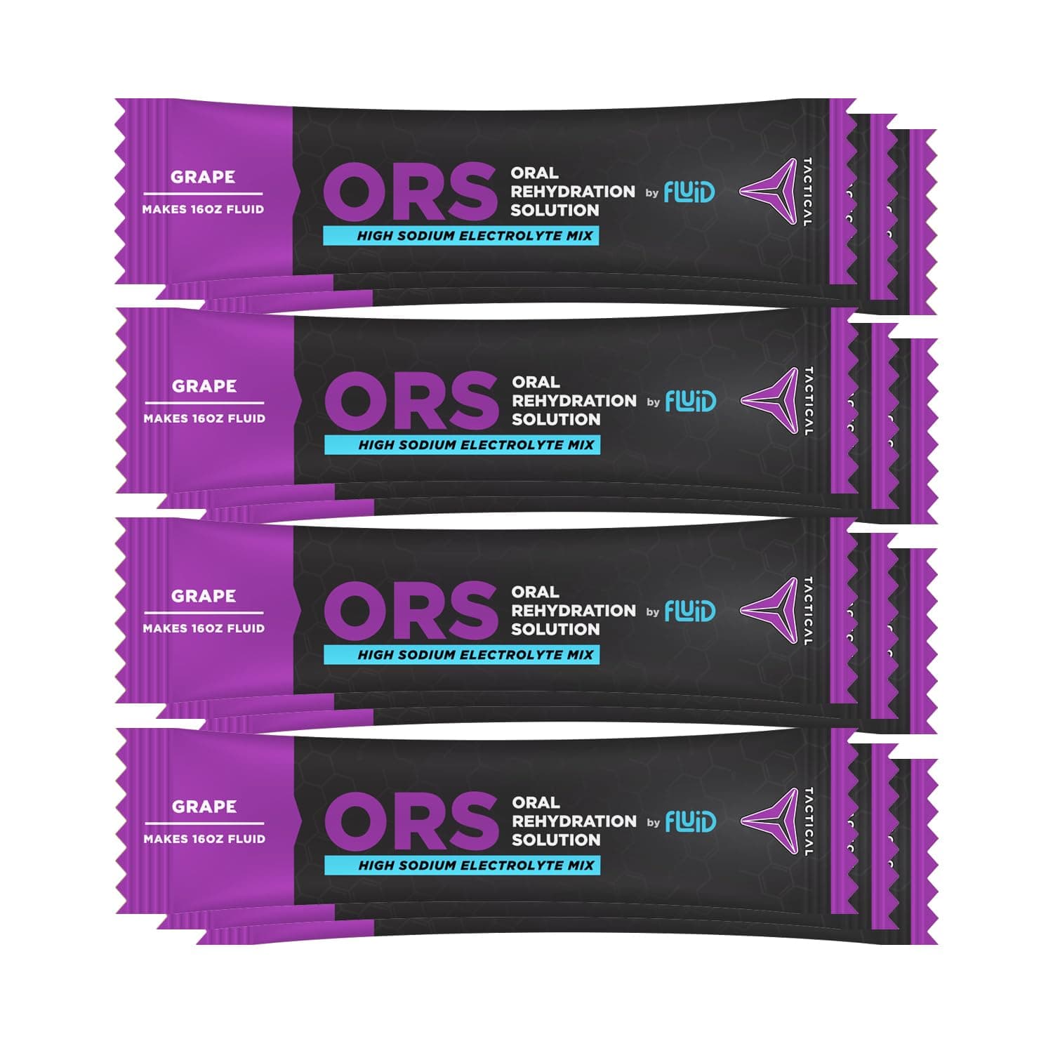 Fluid Tactical - ORS Extreme Dehydration Electrolytes, Grape | 12 Count Stick Packs