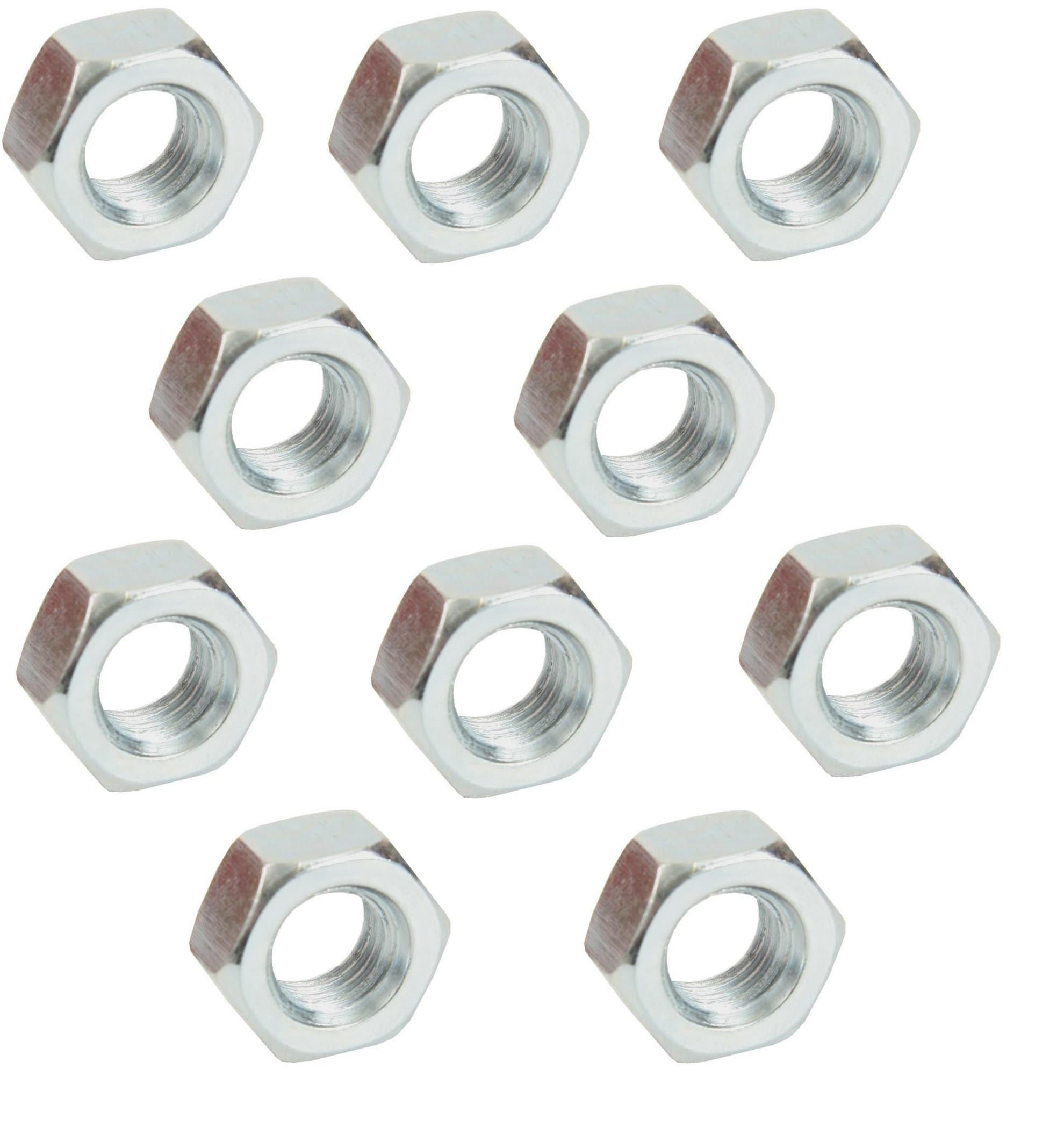 City Deco Centre Double Chamfer Hexagon Full Nut BZP (Pack of 10) (M16)
