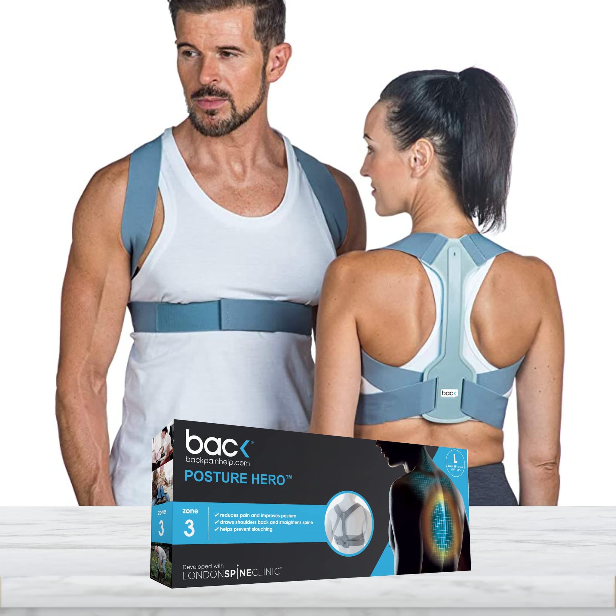 back Posture Corrector for Women & Men, Adjustable Posture Brace Support, Improves Posture, Prevents Slouching & Relieves Pain, London Spine Clinic Approved - Junior