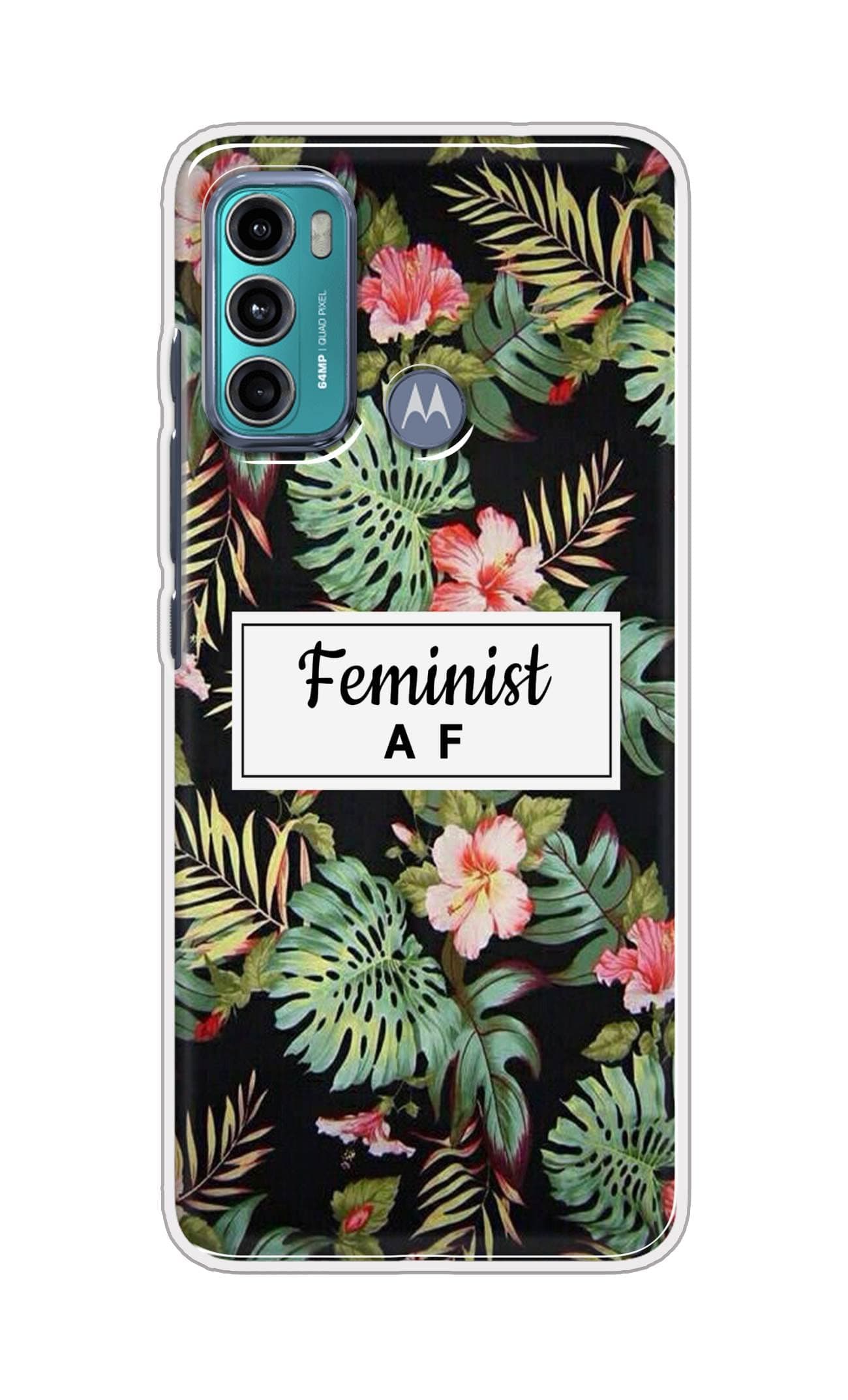 OYESTUFF Soft Silicone Designer Full Protection Printed TPU Back Case Cover for Moto G40 Fusion (Feminist AF)