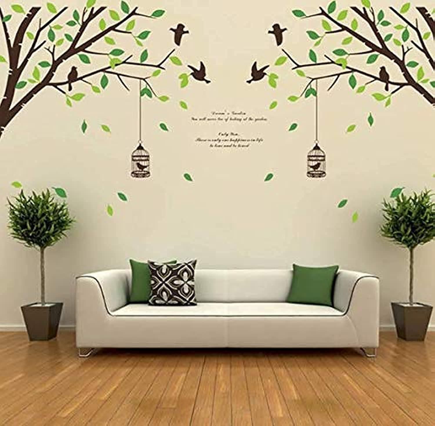 Large size forest tree branch bird cage wall sticker For Sitting room TV background wall home art poster decor mural-XSQ