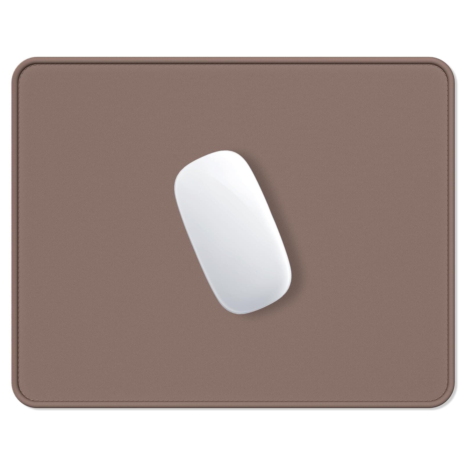 Hsurbtra Mouse Pad, Premium-Textured Square Mousepad 10.2 x 8.3 Inch, Stitched Edge Anti-Slip Waterproof Rubber Mouse Mat, Pretty Cute Mouse Pad for Office Gaming Laptop Women Kids Dark Brown