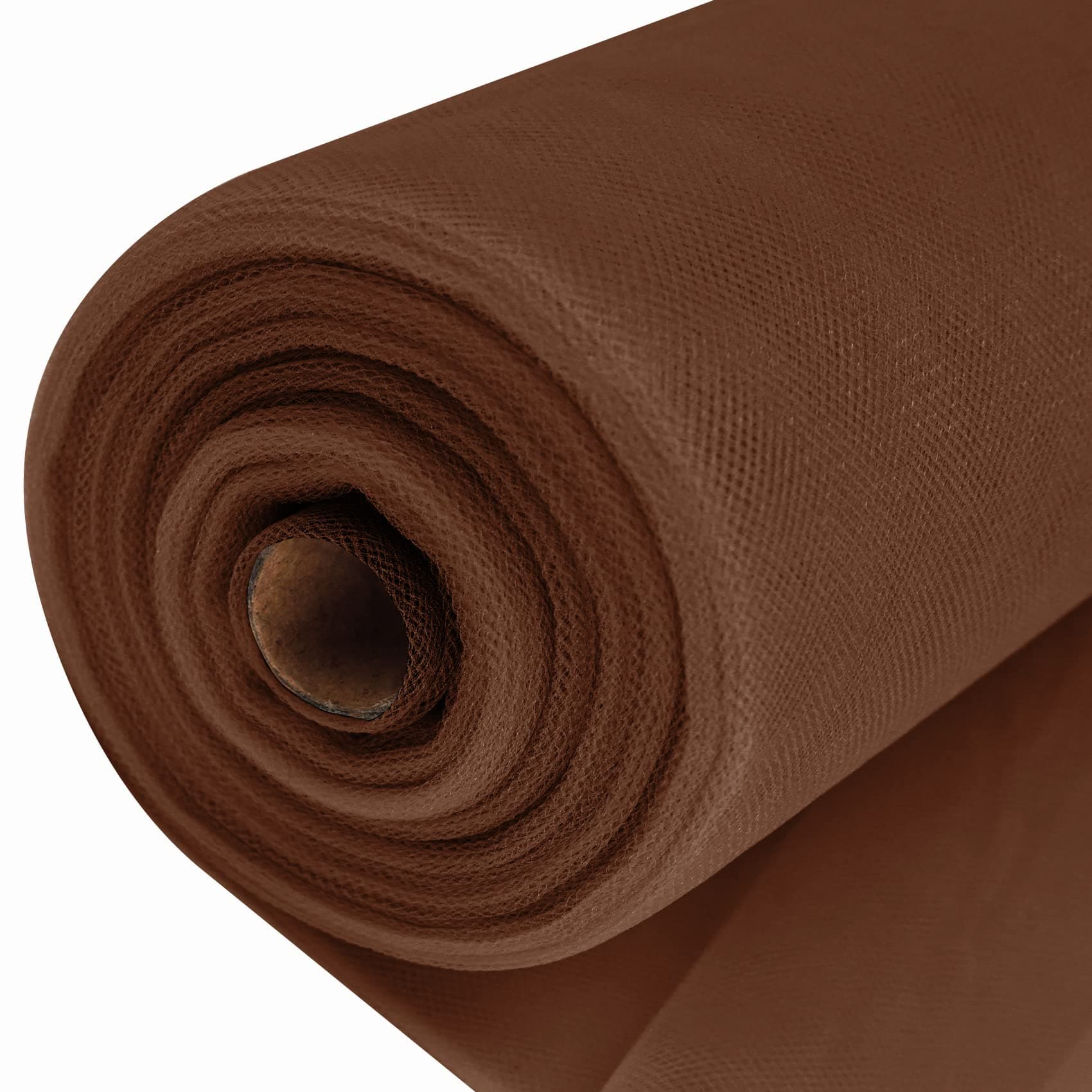 Ableme Deco Brown Tulle Fabric Roll Spool Bolt (54 Inch by 40 Yards) Large Tulle Wedding Party Decoration, Tutu Skirt, Table Runner, Gift Wrapping, Bridal Shower, Soft & Drape (Brown)