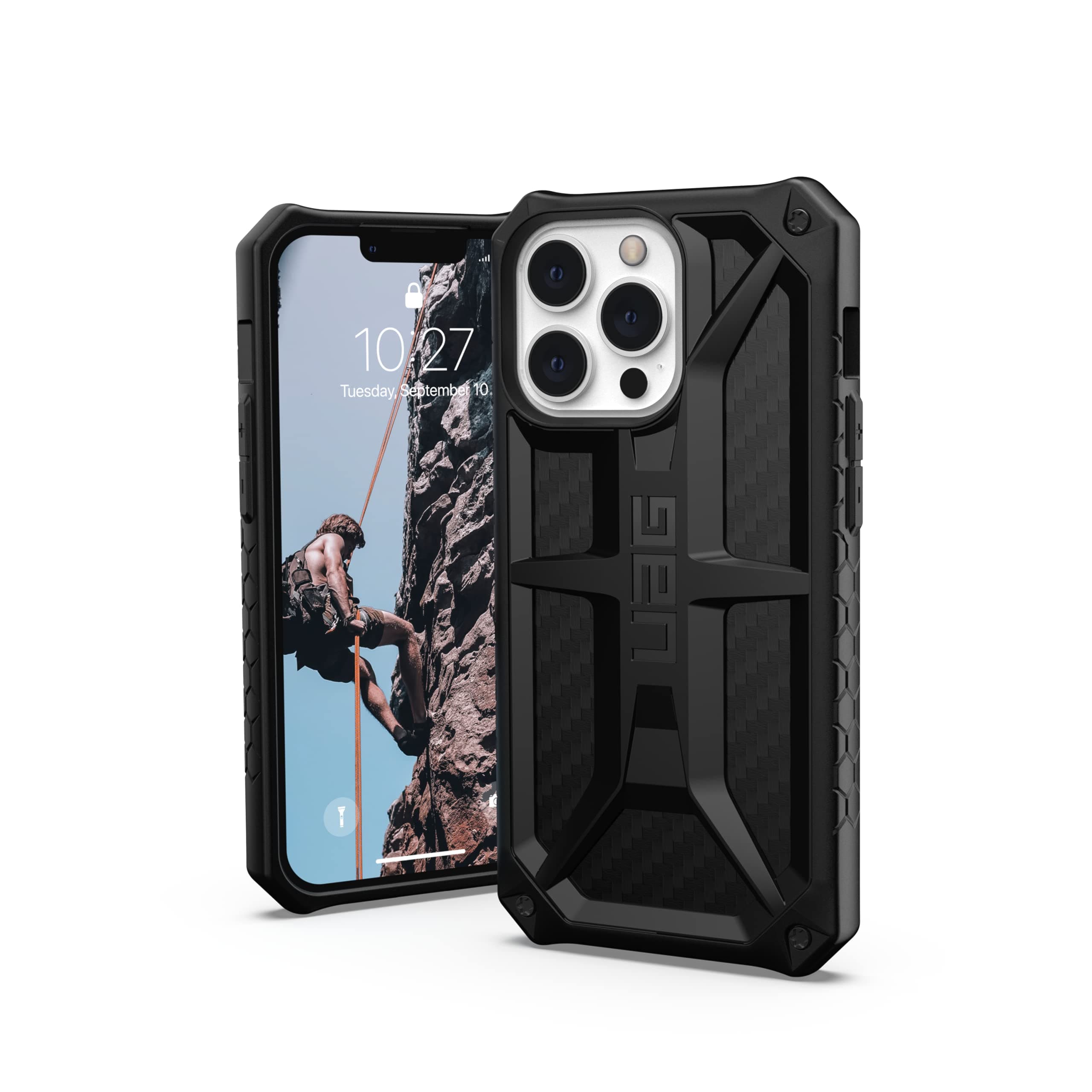 UAG Designed for iPhone 13 Pro Case Carbon Fiber Rugged Lightweight Slim Shockproof Premium Monarch Protective Cover, [6.1 inch Screen]