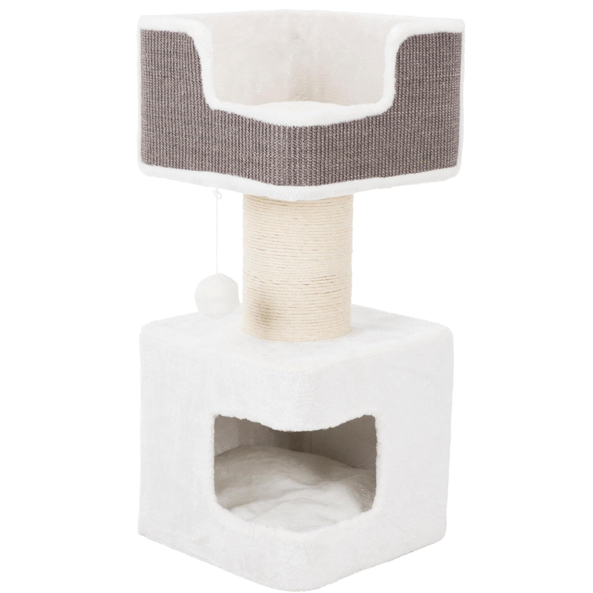 Ava Cat Tree – Cat Tower with Condo & Thick Scratching Post, Includes Removable Cushions – Indoor Cat Furniture for Scratching & Climbing – Gray, 16.5" x 16.5" x 33.9"