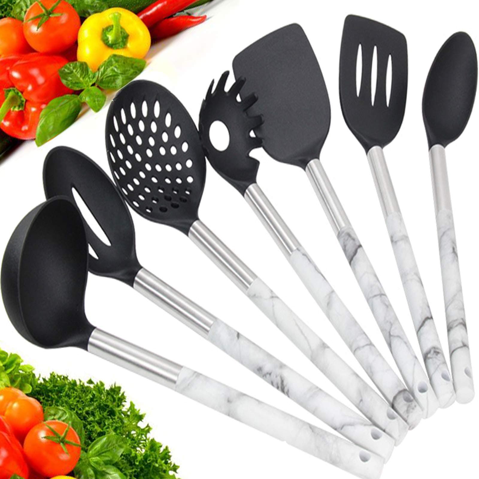 Nylon Kitchen Utensil Cooking Utensil Set- Kitchen Tools-Non Stick Utensil-Kitchen Gift Set-Spatula Set, Cooking Spoon, Kitchen Gadgets Set, Cookware Set, Kitchen Gadgets, Serving Utensils, Spatulas