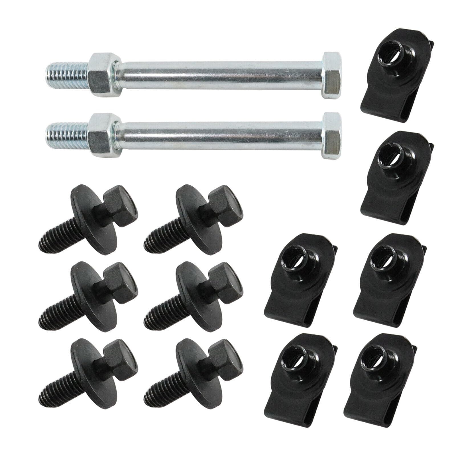 16Pcs Front Leaf Spring Bracket Mounting Kit with Eye Bolts & J-Clips Compatible with 1967-1981 Camaro Nova Pontiac Firebird