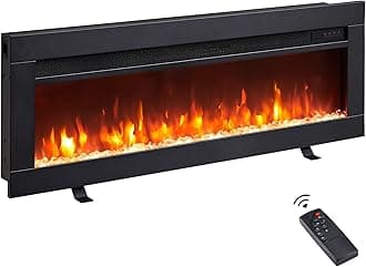 Efiretric® Arthur 36" W 3 in 1 Electric Fireplace (EF456), Freestanding, Wall Mounted, Recessed, 9 Colors Flame Effect, TV Media Wall, Heater 750W/1500W, Remote Control