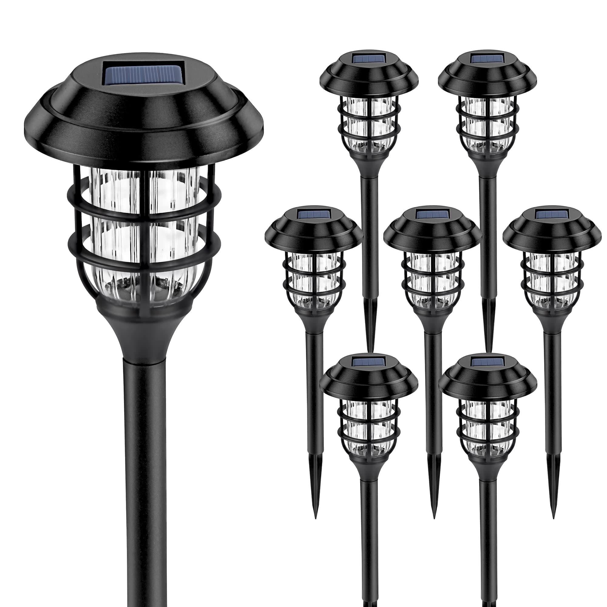 Solpex Acrylonitrile Butadiene Styrene 8 Pack Solar Pathway Lights Outdoor, Solar Powered Garden Lights, Waterproof Led Path Lights For Patio, Lawn, Yard And Landscape-(Cold White)