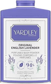 Yardley Original English Lavender Perfumed Body Powder, Original English Lavender Dusting Powder 200g