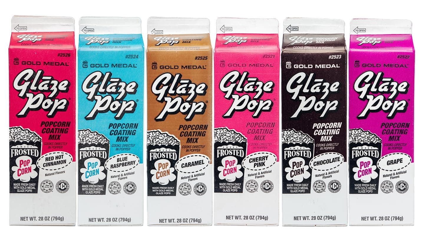 Glaze Pop Popcorn Coating Mix Six Flavor Pack