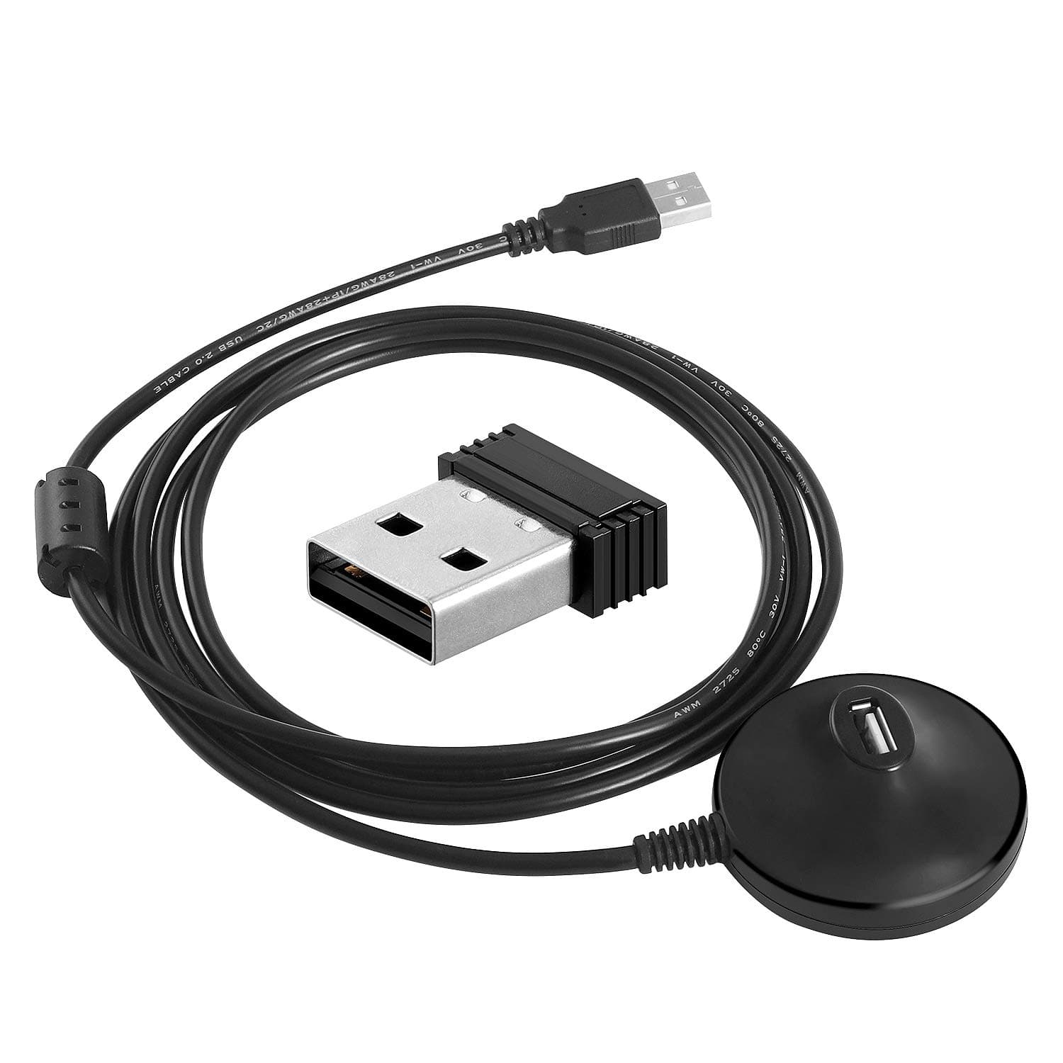ANT+ USB Stick Dongle with 2M/6.56FT Extension Cable, ANT+ Dongle for Zwift Garmin Forerunner Sunnto PerfPRO Studio Rouvy BKOOL Peloton CycleOps TrainerRoad, ANT+ Receiver for Bike Trainers
