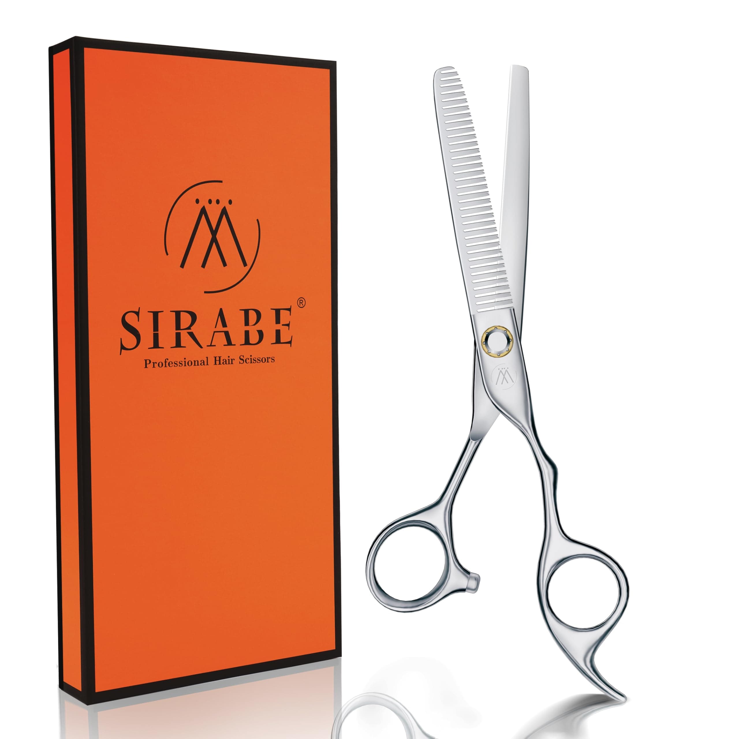 Sirabe HIGH-END Professional Hair Thinning Shears Barber Hair Cutting Texturizing Teeth Scissors with Case, Ultra 440C Sharp Blades for Salon Home Hairdressing