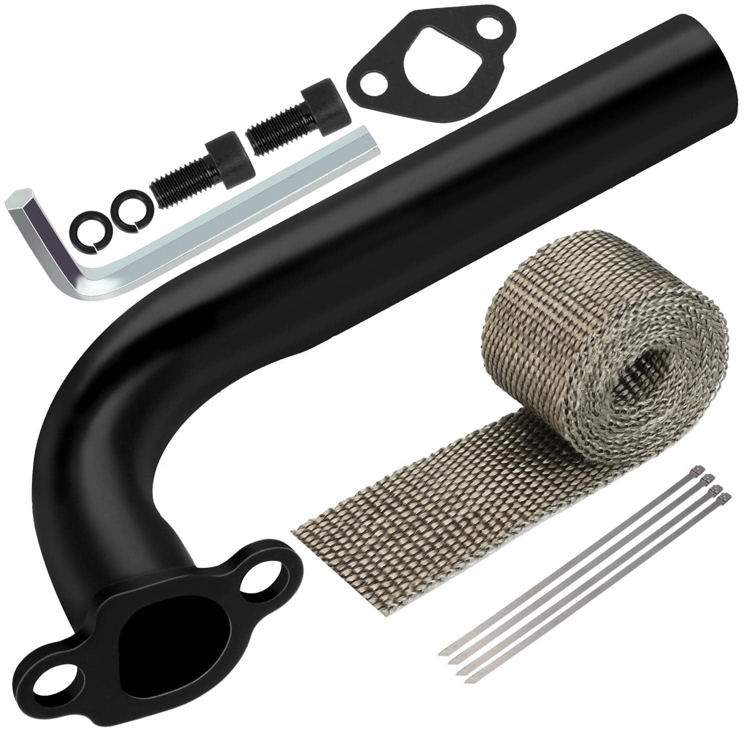 YOXUFA 212cc Exhaust Pipe Header for Predator 212cc 196cc 224cc 6.5hp GX160 G...