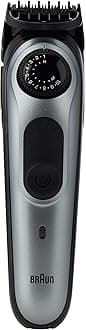 Braun Beard Trimmer BT7240 and Hair Clipper for Men, Lifetime Sharp Metal Blades, 39 Length Settings, Black/Grey Metal, UK Two Pin Bathroom Plug