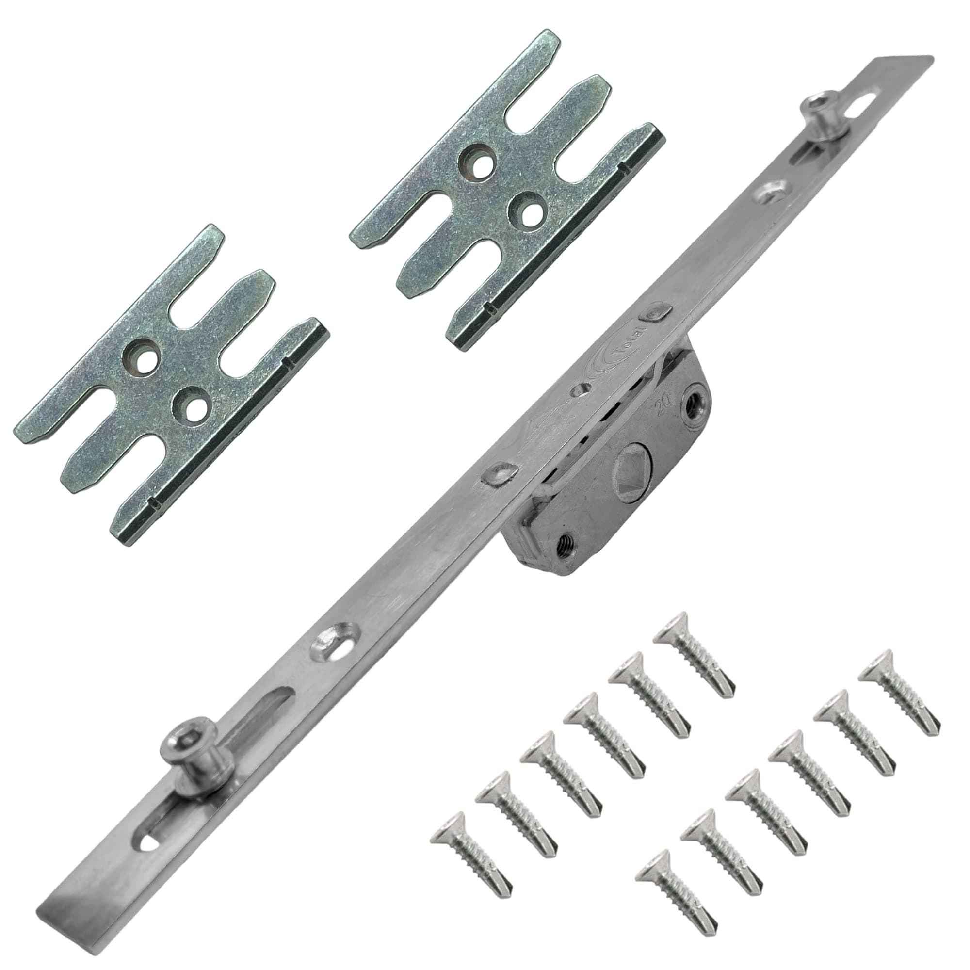 Universal Window Repair Kit Inline 600mm Espag Espagnolette 20mm Backset 8mm Mushrooms Keeps + Screw Included
