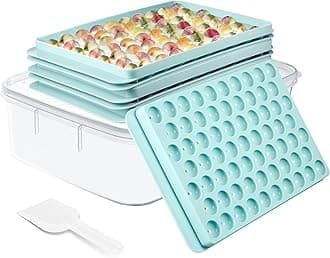 ice Cube Tray for Freezer With Lid and Bin, Ice Trays for Freezer With Container, ice Maker Mold For whiskey, Drinks, Coffee and Cocktails (5)