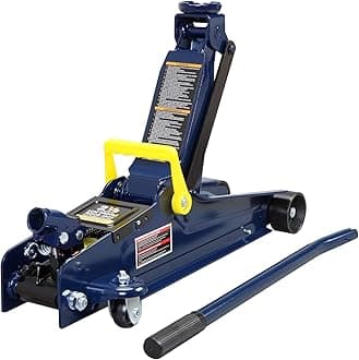 3 Ton(6,600 lb) Hydraulic Floor Jack - Heavy Duty Service Trolley Jack with Extra Saddle - Low Profile Design for SUVs & Extended Height Trucks - Blue, T83006
