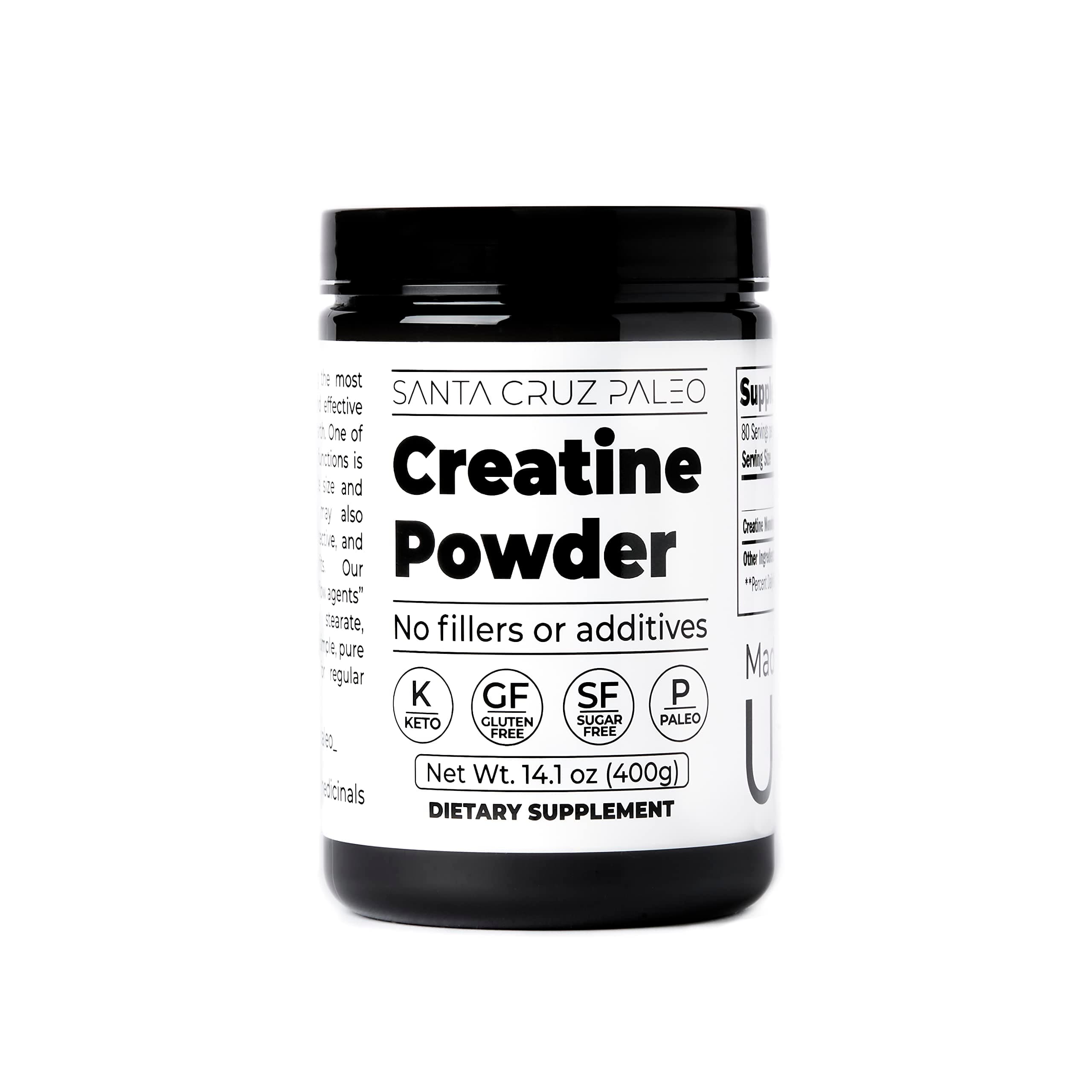 Creatine Monohydrate Powder Micronized, Unflavored Pre Workout and Muscle Support Supplement, Gluten Free Keto, Mix with Water or Shakes, No Fillers or Additives, 80 Servings, 400g