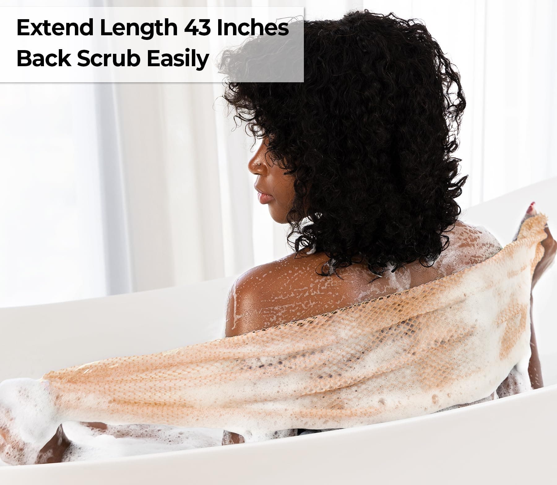 African Net Sponge Authentic - Back Scrub Exfoliating Net Sponge with Knots - 2 Pieces African Bath Sponges for Body Scrubber Exfoliator - Back Washer for Shower Accessories