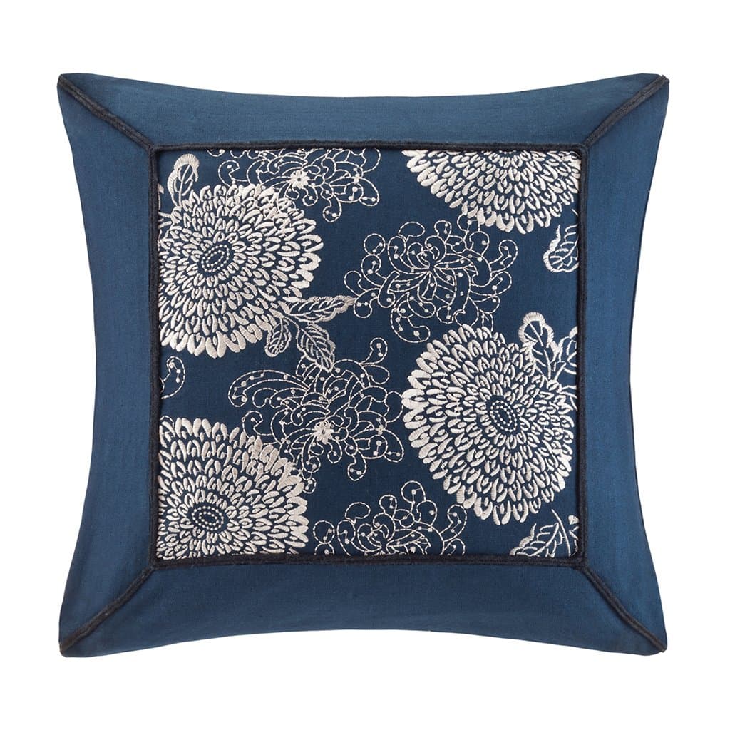 Artology Sashiko Pillow, Square, Blue