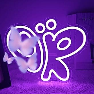 Jeanchrl Olivia Neon Signs OR Neon Light Sign Dimmable LED Signs for Wall Decor Purple Light Up Signs for Bedroom Living Room College Dorm Girls Room Wall Art Gift for Fans Teen