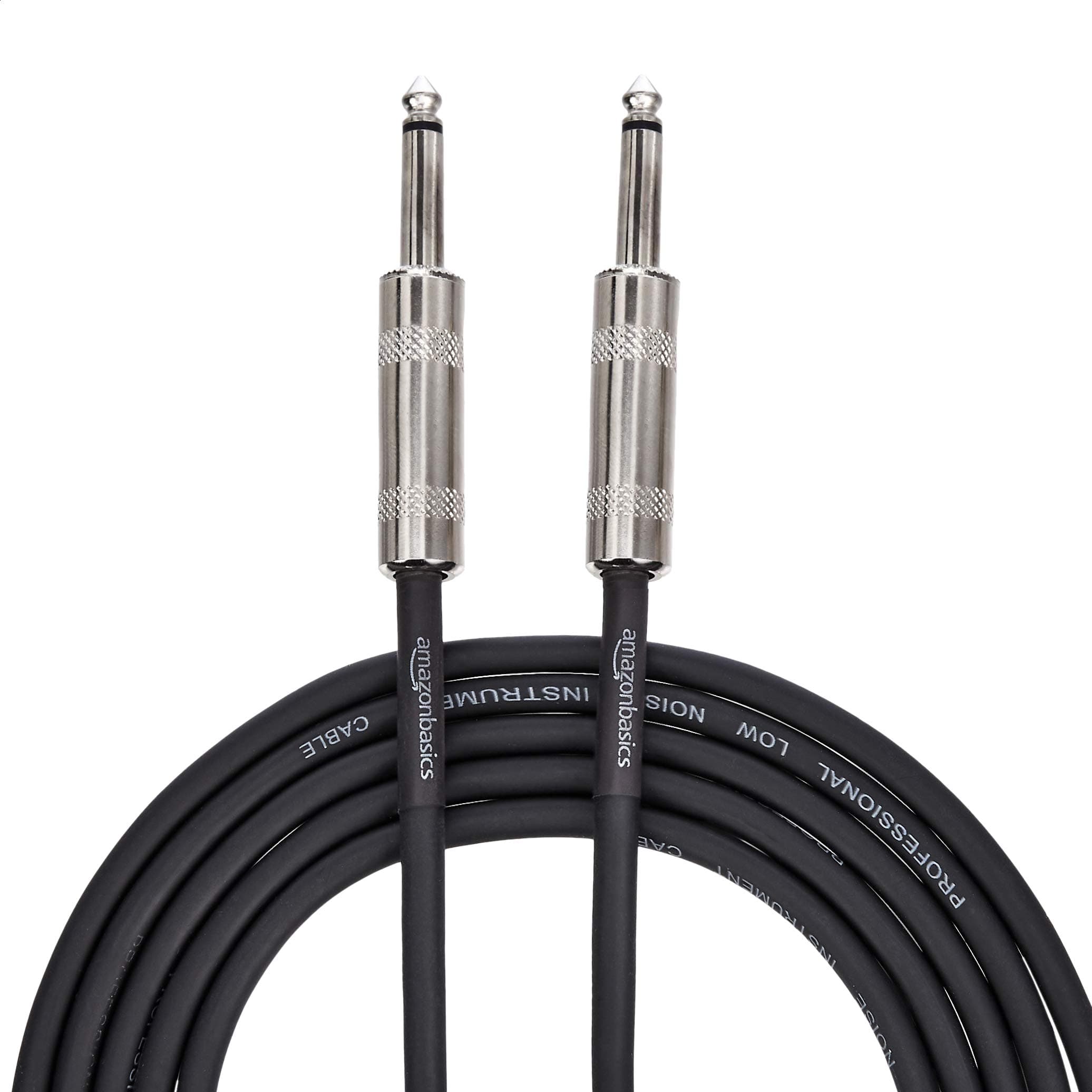 Amazon Basics TS 1/4 Inch Straight Instrument Auxiliary Cable for Electric Guitar/Bass and Keyboard, 3 m, Black