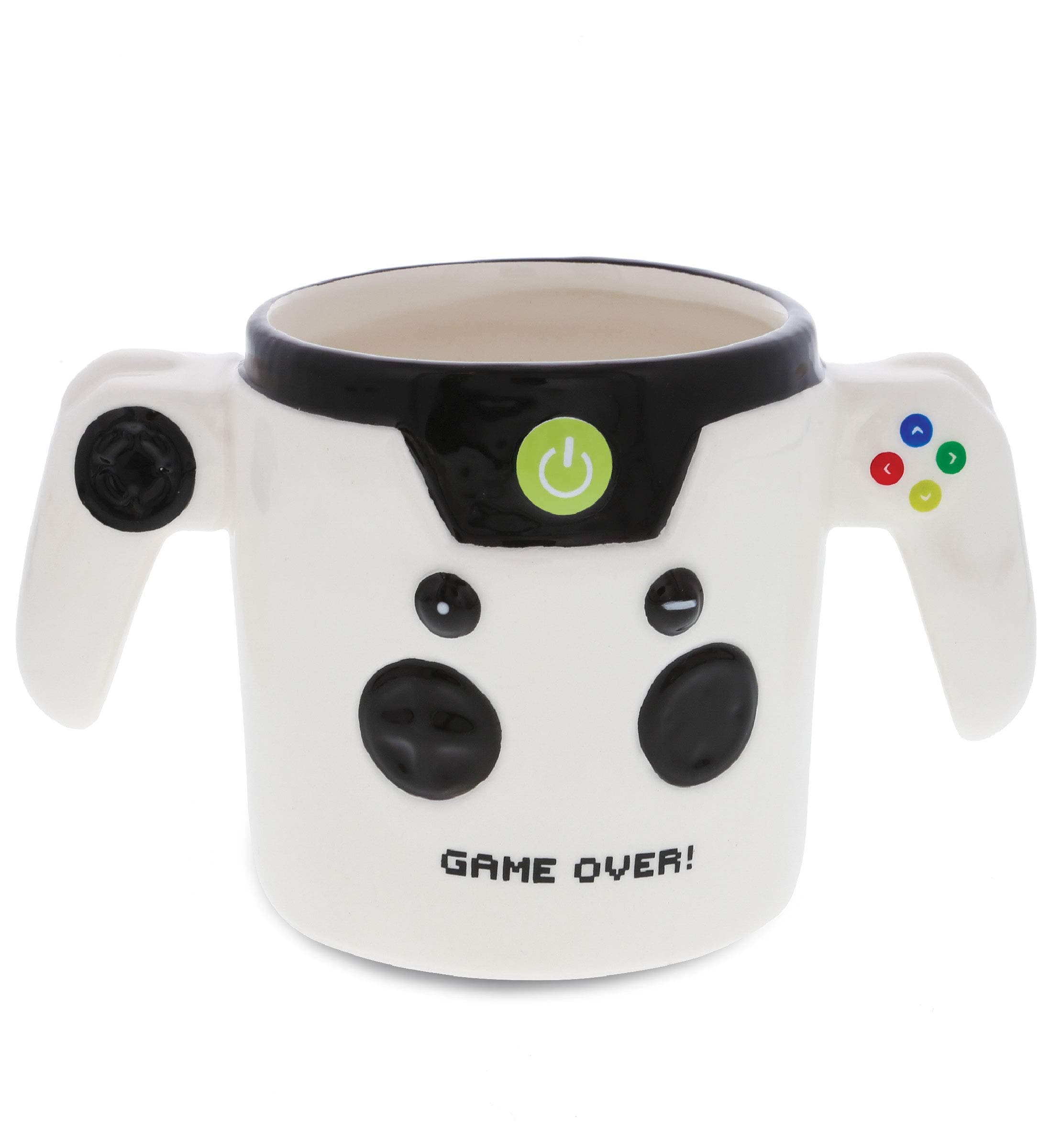 Game Over Controller Novelty Mug: Ceramic Coffee Mugs & Tea Cup, Unique & Fun Cool Mug for Gamers, Coffee Lovers Gifts, Kids Mugs For Hot Chocolate, Video Game Decor Kitchen Cups – 12.4 Oz.