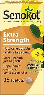 Senokot Extra Strength Senna Laxative Tablets, 36 Tablets, Laxatives for Constipation Relief, Overnight Relief for Adults