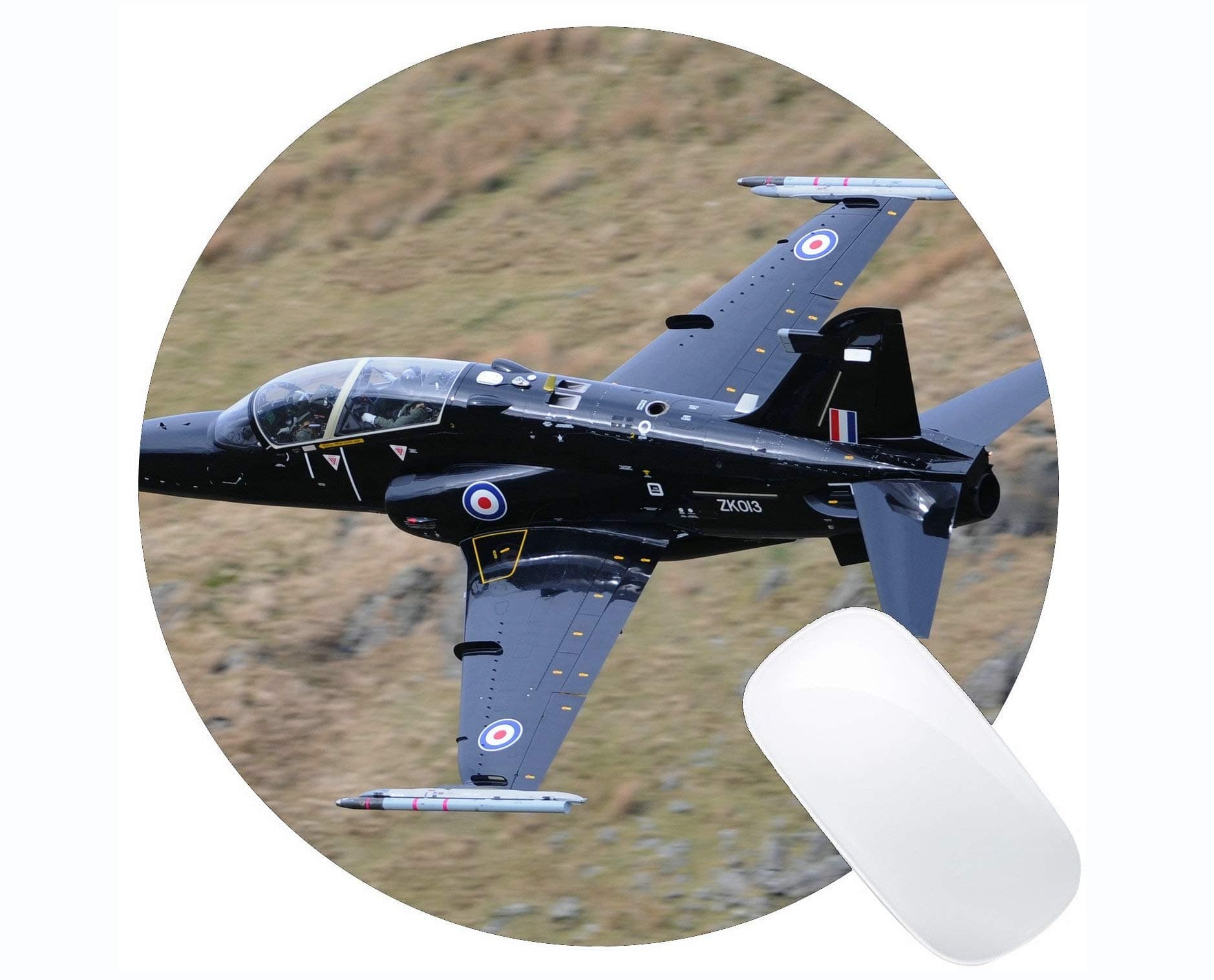 MIKKA Gaming Round Mouse Pad Custom,Military Bae Systems Hawk Mouse Mat,Non-Slip Rubber Base Mousepad-15263