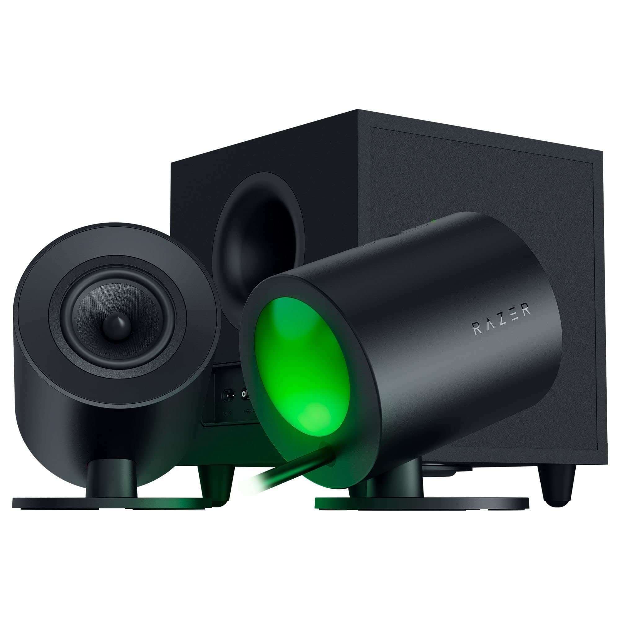 Nommo V2 - Full-Range 2.1 PC Gaming Speakers with Wired Subwoofer: THX Spatial Audio - Rear Projection Chroma RGB - 3 Drivers - Down-Firing Subwoofer 5.5 Driver - Wireless Control Pod