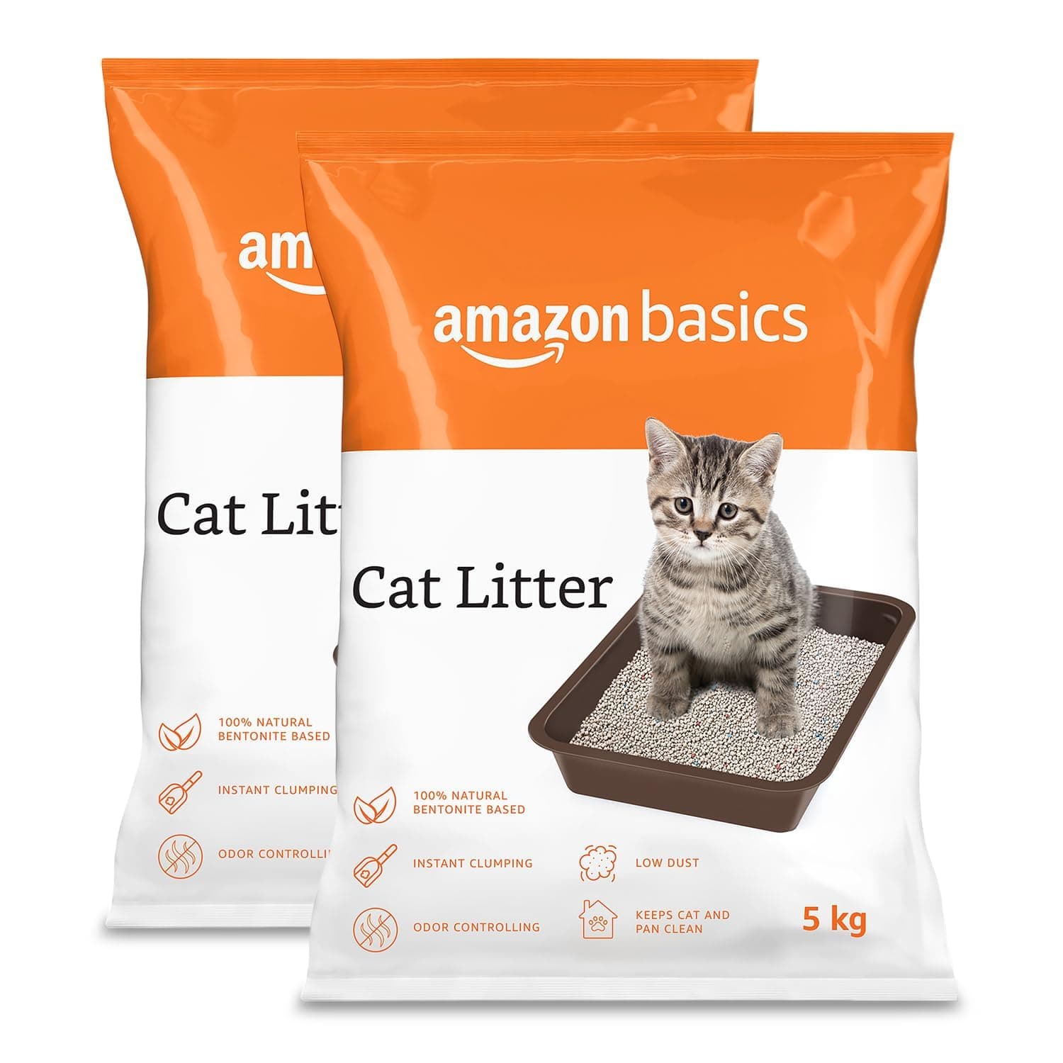 Scoopable White Bentonite Cat Litter | Unscented | 5Kg - Pack of 2